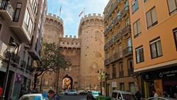 Valencia by Drone: Torres de Serranos to the City of Arts and Sciences Stock Footage