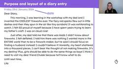 Analysing the features of a diary entry Instructional Video