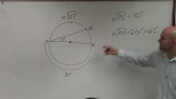 Using an inscribed angle to determine the measure of an arc on a circle Instructional Video