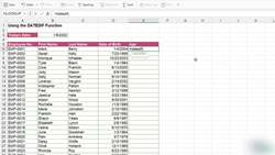 Microsoft Excel 2021365 - Beginner to Advanced - Tabulate Date Differences with the DATEDIF Function Instructional Video