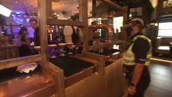 Police patrolling social distancing in a Preston bar News Clip