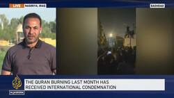 Iraqi Protesters torch Swedish embassy in Baghdad News Clip