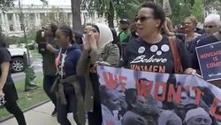 ANTI–Brett Kavanaugh – Demonstrators march on day of Kavanaugh/Ford hearing Stock Footage