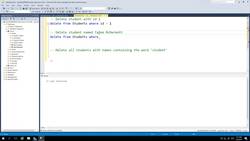 Microsoft SQL Server Development for Everyone - Deleting Data from the Table Using an SQL Script Instructional Video