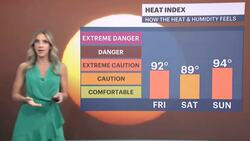 HEAT ALERT: Hot conditions with spotty afternoon thunderstorms on Long Island News Clip