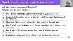 Neu in Deutschland: irregular past participles, perfect tense with 'haben' Instructional Video
