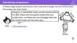 Checking and securing understanding of congruent triangles (SSS) Instructional Video