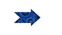 blue arrow and rotating gears abstract technology concept loop animation Stock Footage