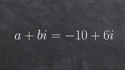 Pre-Calculus - Find the values or real and imaginary numbers in standard form (a-1)+(b+3)i=5+8i Instructional Video
