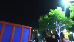 CLEAN : Nigerian's enjoy hotel Christmas light show News Clip