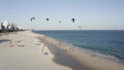 CLEAN : Kite surfers enjoy rare, ideal wind conditions in Rio de Janeiro News Clip