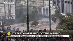 Greece: Violent protests in Athens, police use water cannon and tear gas News Clip