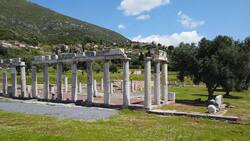 Kalamata's Landscape Revealed: Drone Journey Over Greece Stock Footage