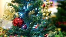 ornaments on Christmas tree Stock Footage