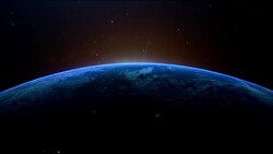 Cinematic Blue Earth View From Space Stock Footage