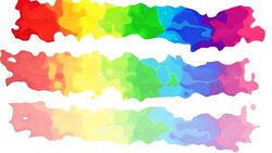 video animated splotch background three rainbow colored strips on white Stock Footage