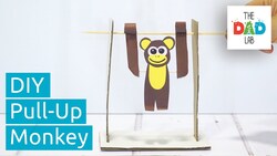 How to Make Pull-up Monkey Toy from Cardboard Instructional Video
