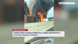 Large tractor-trailer fire closes all lanes on Route 3 in Clifton Instructional Video