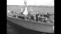 In harbor at Kiel, Germany, Soviet Union returns military ships it received during World War II from US Lend-Lease program News Clip
