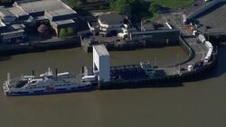 Cars and lorries board river ferry as London traffic starts to return News Clip