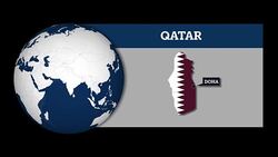 Earth Sphere Map and Qatar Country Map with National Flag Stock Footage