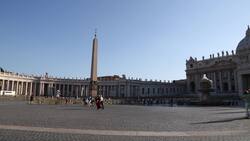 Italy, Rome, Vatican Piazza Saint Peter Obelisk (Apries) from Egypt Stock Footage