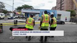 Large sinkhole disrupts traffic on West 28th Street in Brooklyn Instructional Video