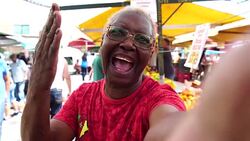 Happy Senior African Woman Taking a Selfie Stock Footage