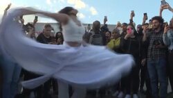 CLEAN : Women chop off hair in protest as Iran-inspired solidarity rally sweeps Istanbul News Clip