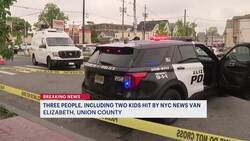 3 pedestrians, including 2 children, struck by NYC-based news van in Elizabeth News Clip