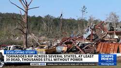 Tornadoes, winds and wildfires kill at least 39 people as severe weather moves east News Clip