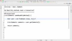 Master Hibernate and JPA with Spring Boot in 100 Steps - FAQ 3-Do Read Only Methods Need a Transaction? Instructional Video