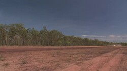 Small airplane taking off, Western Australia Stock Footage
