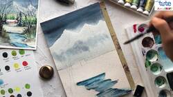 Winter Watercolor Landscape: Techniques and Tips Instructional Video