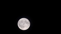 Full moon in the night sky after sunset during a september evening. Stock Footage