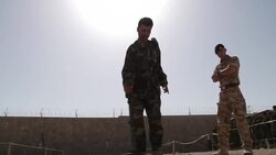 Afghan Army soldiers being trained to locate land mines News Clip