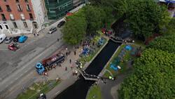 Asylum seeker tents removed from the stretch of the Grand Canal, Dublin. News Clip