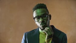 Confident Black Man Looking at Camera Stock Footage