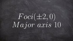 Writing the equation of a ellipse given the foci and length of major axis Instructional Video