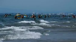 Summer holiday, Mediterranean sea,Hérault, Occitanie, France Stock Footage