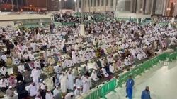 CLEAN : Worshippers pray in Mecca's Grand Mosque as Kingdom drops social distancing News Clip