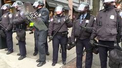 Black limosine completely destoryed by anti Trump inauguration protesters News Clip