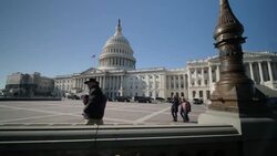 Man holds anti trump sign outside of supreme court News Clip