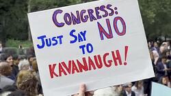 “Say No to Kavanaugh” – Protesters demand congress vote No to Kavanaugh - NYC Stock Footage