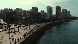 CLEAN : Lebanon protesters unite to form human chain in Beirut(4) News Clip