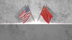 american and ussr Flags Stock Footage