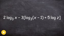 How to rewrite a logarithmic expression as one single logarithm Instructional Video