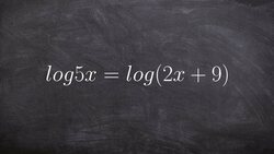 Using the one to one property to solve a logarithmic equation Instructional Video