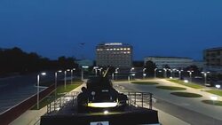 T-34 Soviet Army Medium Battle Tank Memorial Monument at Night Stock Footage