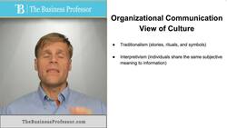 Culture as Organizational Communication Instructional Video